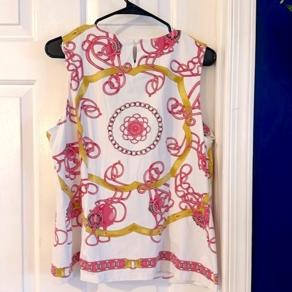 Women’s J. McLaughlin Sleeveless Polyester & Spandex Red & Gold Top Size XL - Picture 8 of 8